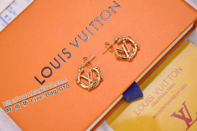 Louis Vuitton新款飾品 路易威登字母耳環項鏈 LV線條字母耳勾鎖骨鏈  zglv2104